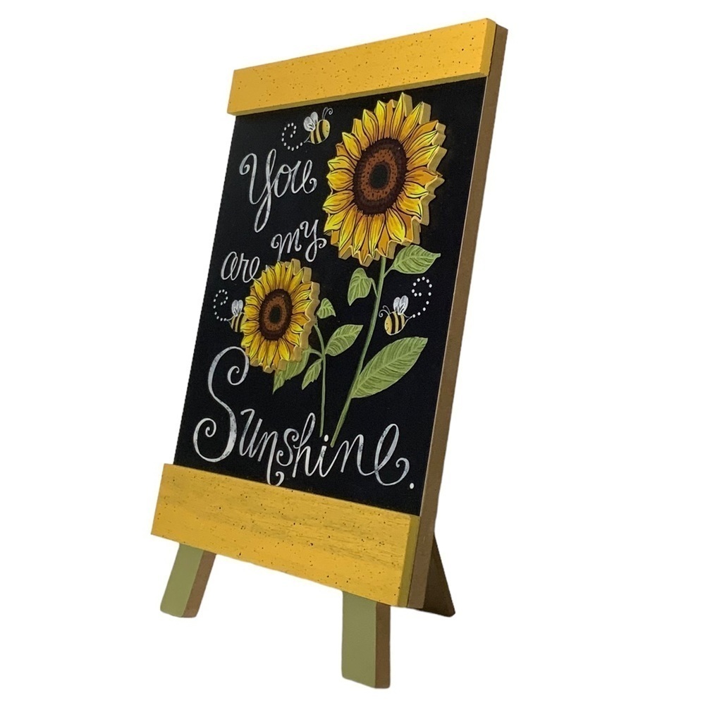Sunflowers Bees Table Decor by Backyard Freestanding Wood Easel Picture Placque - Picture 7 of 15